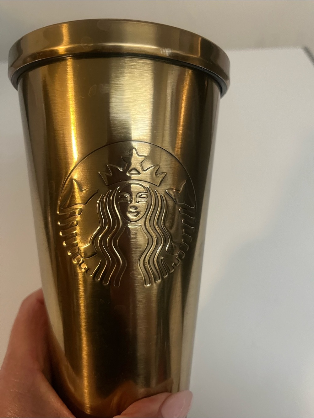 Starbucks Gold Stainless Steel Tumbler - Metallic Gold 2014 Edition. Grande Size - Picture 2 of 6